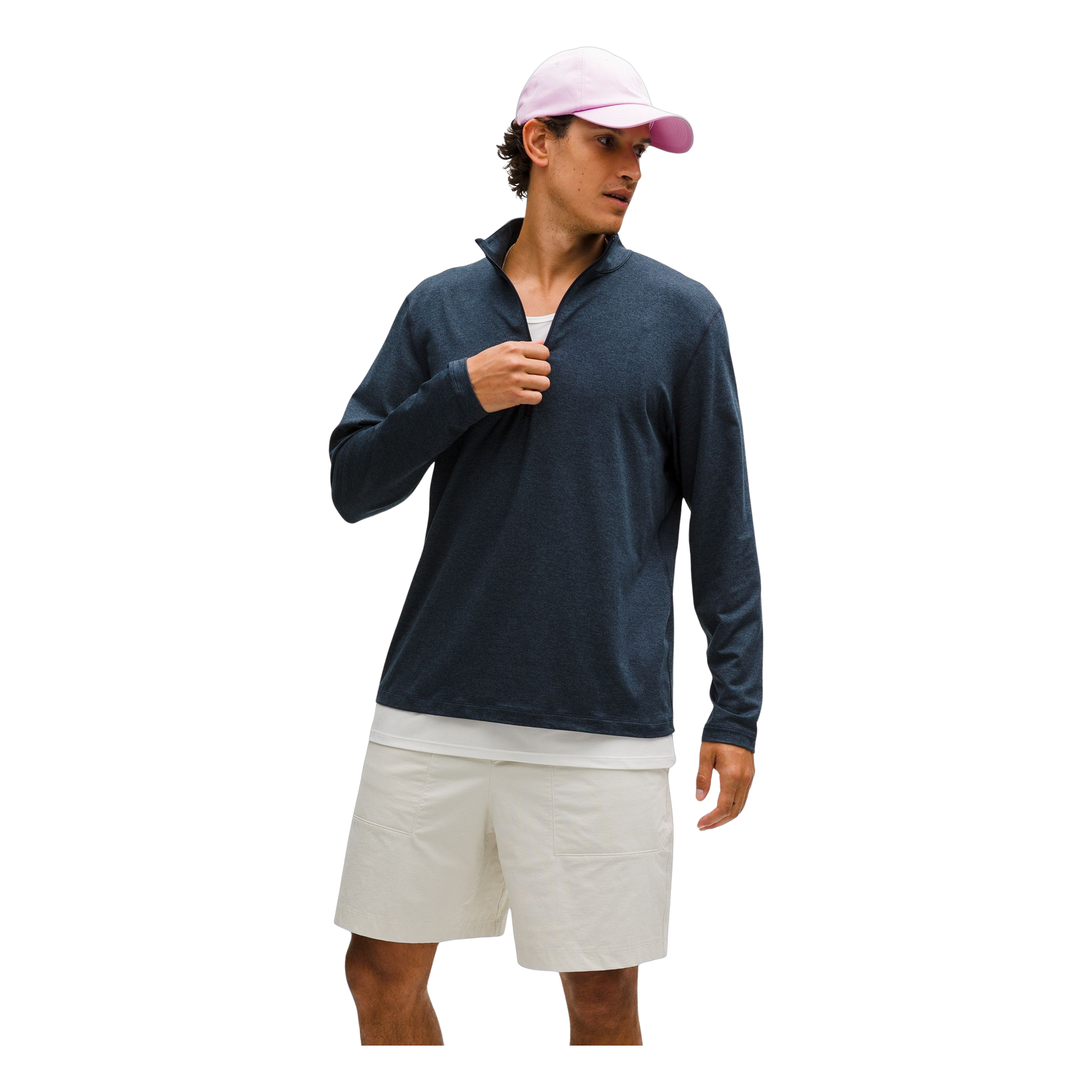 jerseyhalfzip.HeatheredNavy